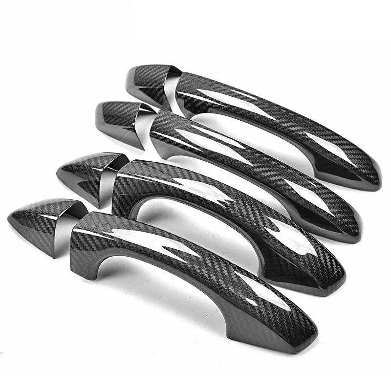 Авто внешний углеродное волокно сделанное покрытие ручки двери Наклейка