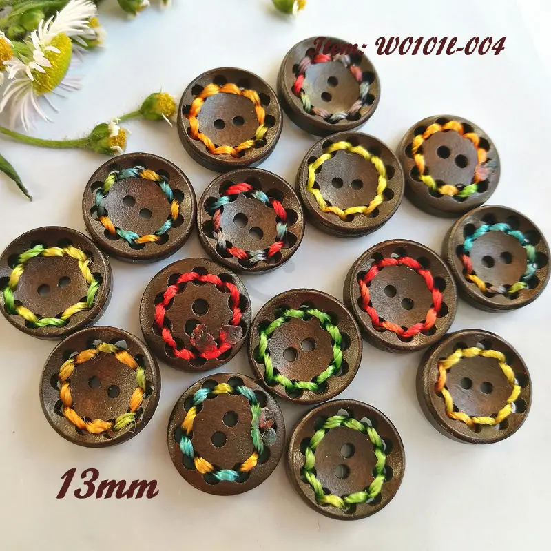 50 шт. декоративные деревянные швейные нитки с двумя отверстиями|wooden buttons|buttons for