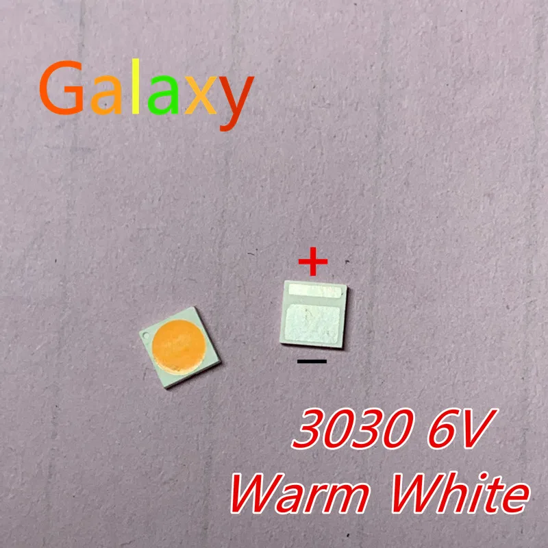 100 шт AOT Высокая мощность LED 3030 1 6 W 6V 2700K теплый белый EMC освещение