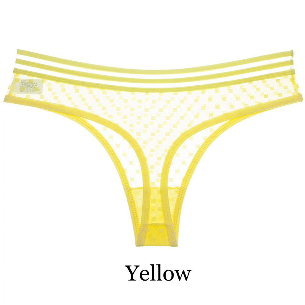 Yellow 1 шт. Горячая Распродажа Спортивный сексуальный стиль дамские модные стринги с низкой посадкой сетки бесшовные трусики женское Бесшовное нижнее белье - Цвет: Yellow