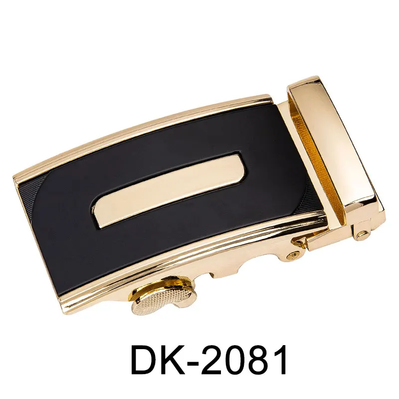 DK-2081 Hi-Tie, роскошный бренд, деловой Золотой ремень с пряжкой для мужчин, официальный стиль, кожаный ремень с пряжкой без ремня, 3,5 см, широкая пряжка с головой - Цвет: DK-2081