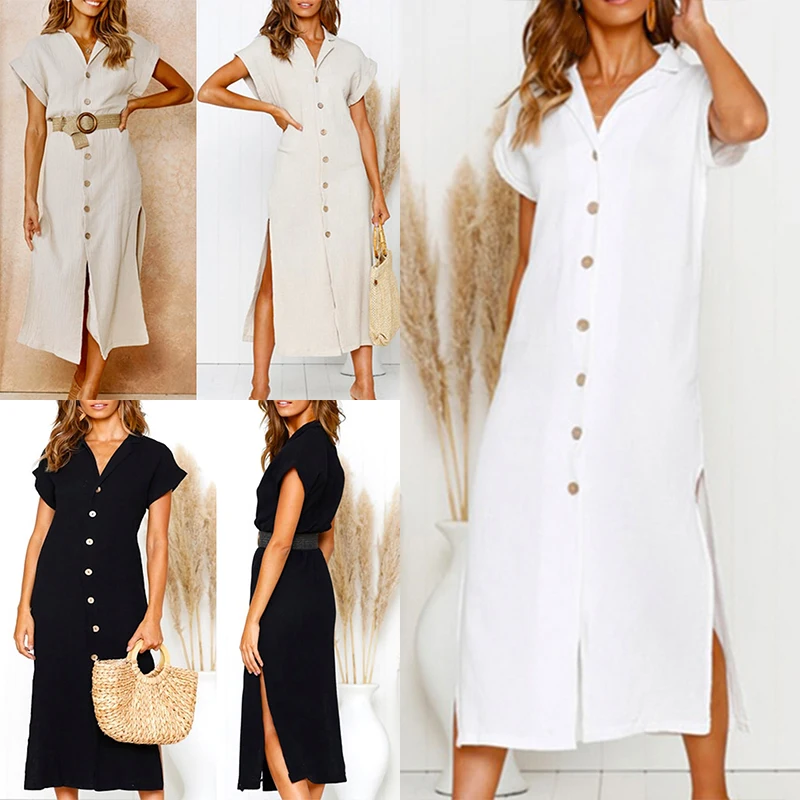 Британская женская с короткими рукавами рубашка одежда макси повседневное
