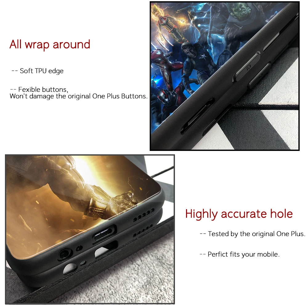 Чехол для Oneplus 6T стеклянная задняя крышка super hero 7 pro coque 1 + 5 5t 6 6t |