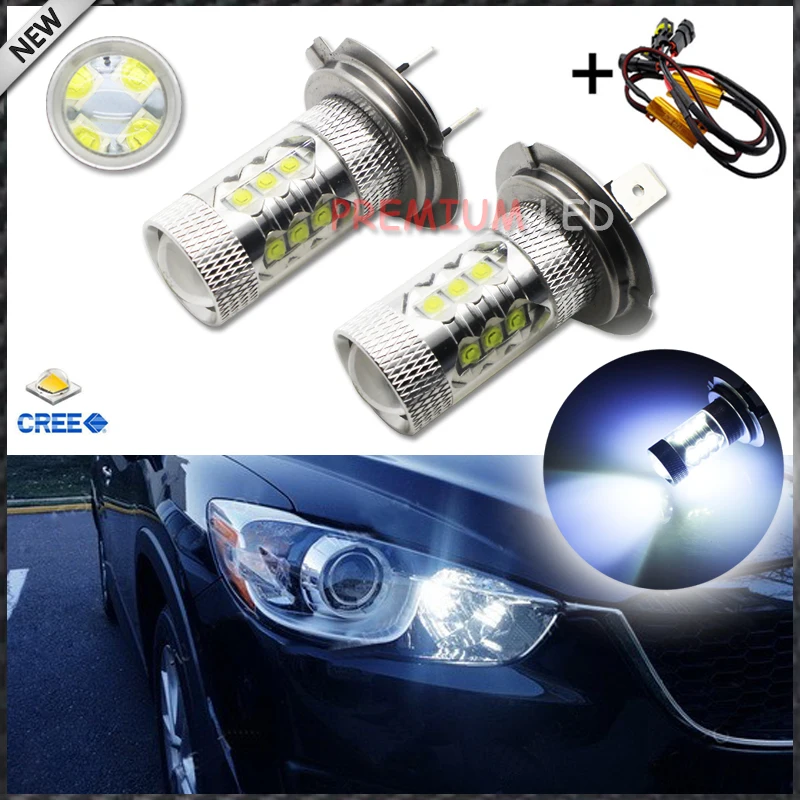 Светодиодные лампы Canbus 8000K cree типа H7 Для Audi BMW Mercedes Porsche Volkswagen|h7 led bulb|error freeh7 |