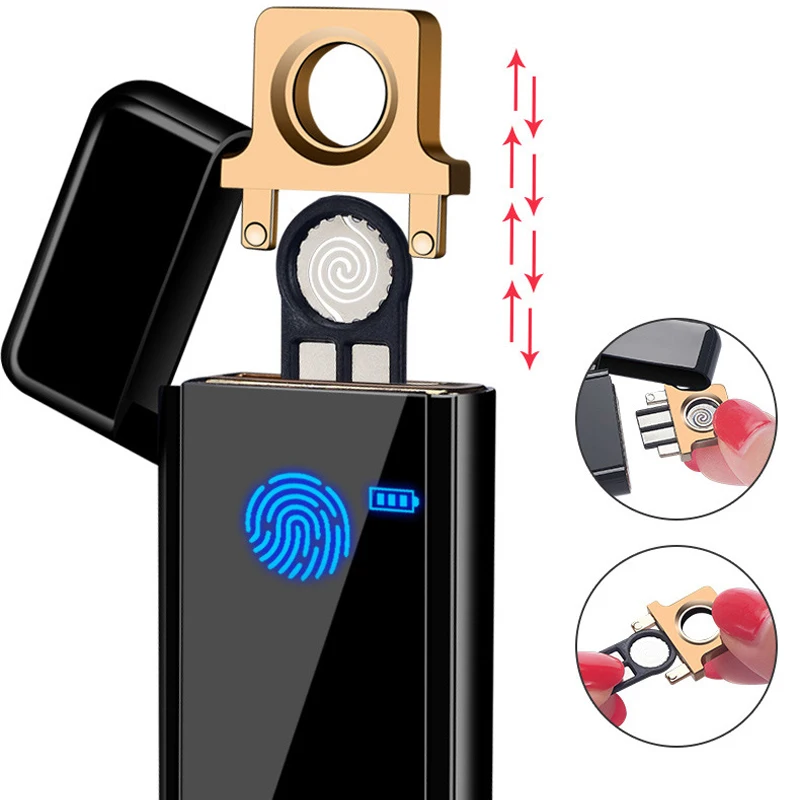 Сенсорный датчик USB Зажигалка индукционный большой экран светодиодный