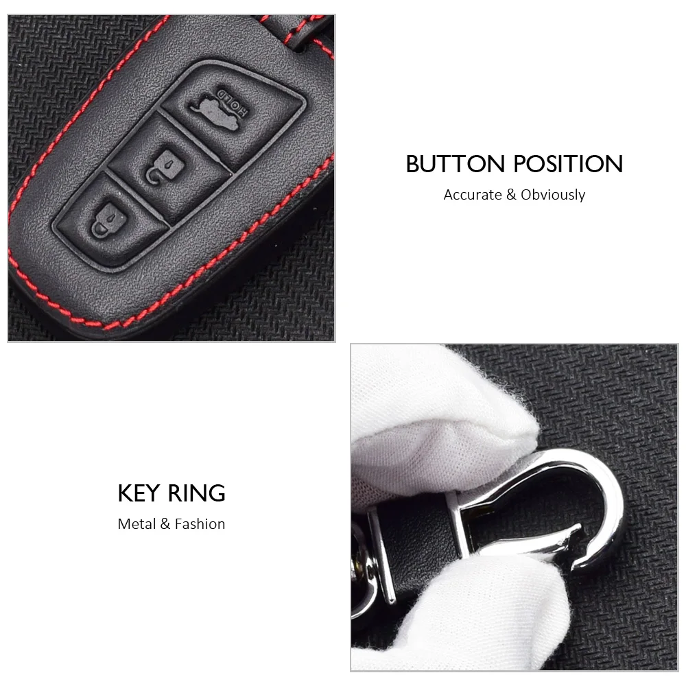 Кожаный чехол для ключей с 3 кнопками для hyundai Grand Santa Fe IX45 Smart Remote Fob Shell, чехол для ключей, защитная сумка, авто аксессуар