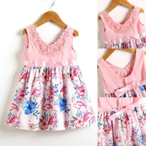2019 Brand New Summer Kid Baby Girls Sweet Floral Sleeveless Cotton Dress Party Sunsuit Outfits | Детская одежда и обувь