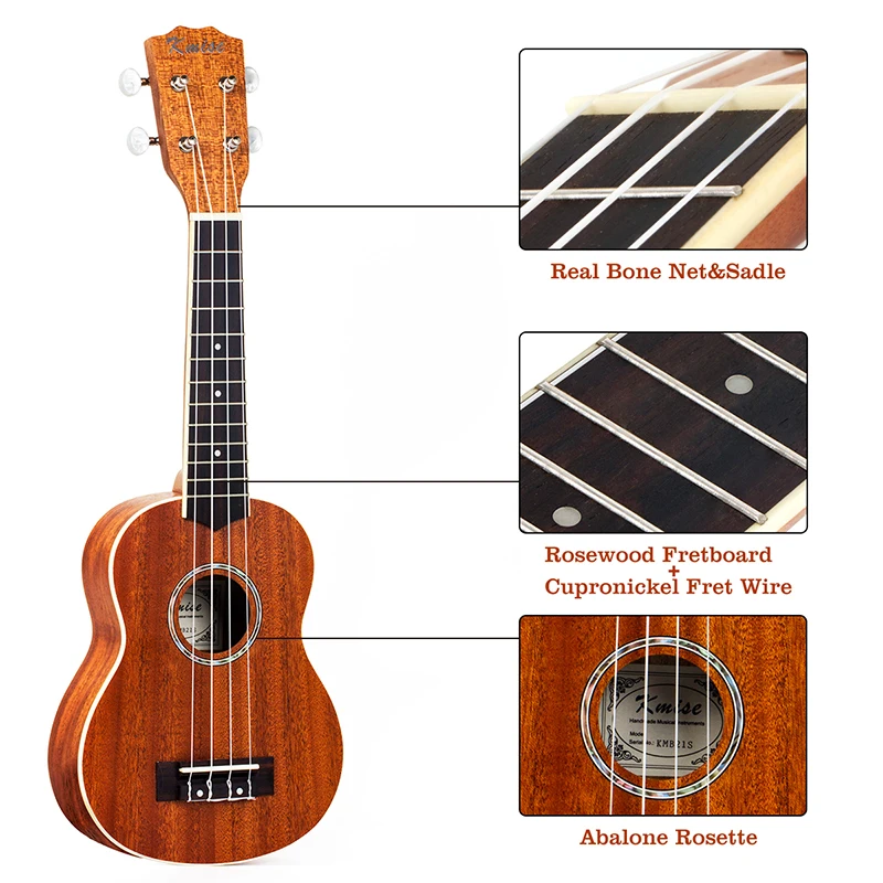 Укулеле Kmise сопрано красное дерево 21 дюйм 4-струнная Гавайская гитара Ukelele Uke с