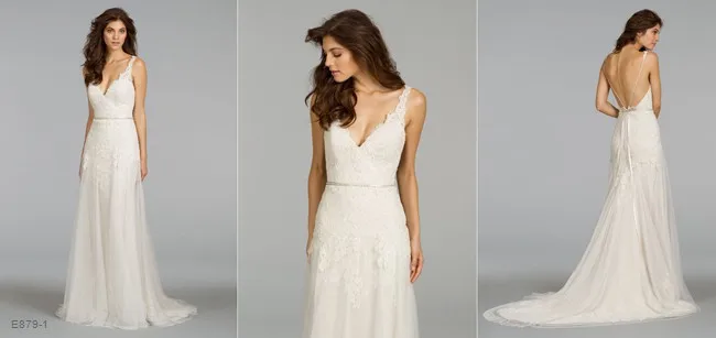 Lace Spaghetti Straps Wedding Dresses Sweetheart Bridal Dress Neck Back Open A-Line Custom Made US Size 2 4 6 8 10 12+ E879 | Свадьбы и