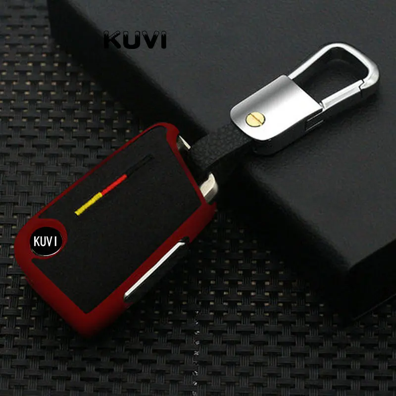 red-keychain 1 ТПУ замшевый чехол для ключей автомобиля для VW Polo Golf 7 Tiguan для Skoda Octavia Kodiaq Karoq для сиденья Ateca Leon Ibiza - Название цвета: red-keychain 1
