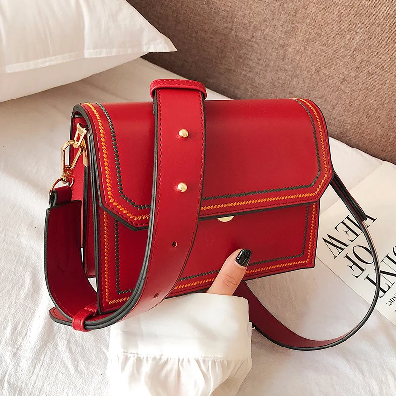 Youda/Модная женская сумка на плечо с вышивкой широкий ремень Повседневная