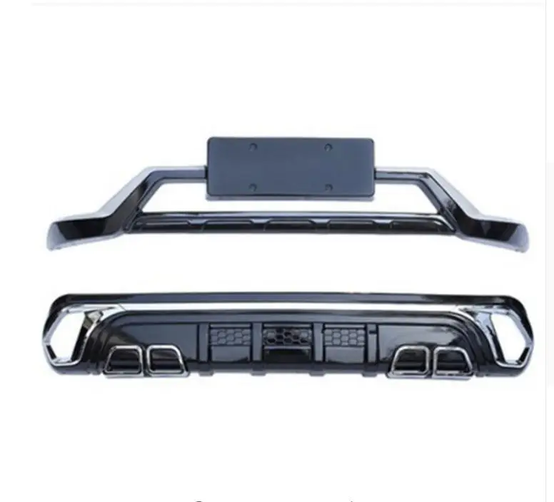 Free shipping,High Quality Car styling Plastic Front+Rear Bumper Guard Protector For Mitsubishi Outlander - Цвет: 3