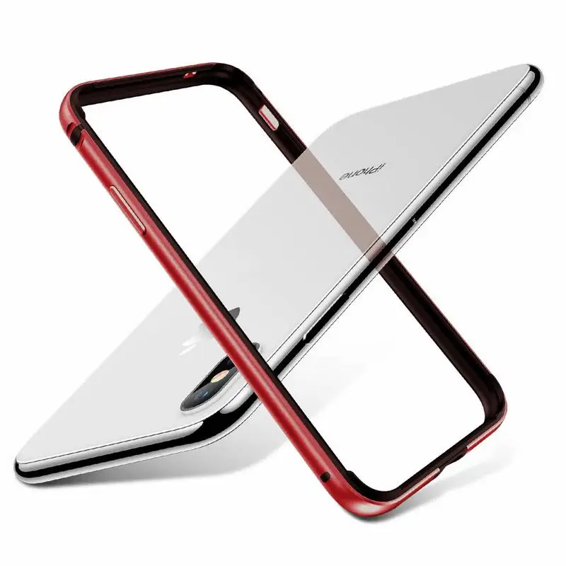 Black and Red Чехол-бампер Ascromy для iPhone XS Max, Гибкий Алюминиевый ТПУ Гибридный противоударный чехол-рамка для iPhone 11 Pro Max XR X 8 7 Plus XS - Цвет: Black and Red