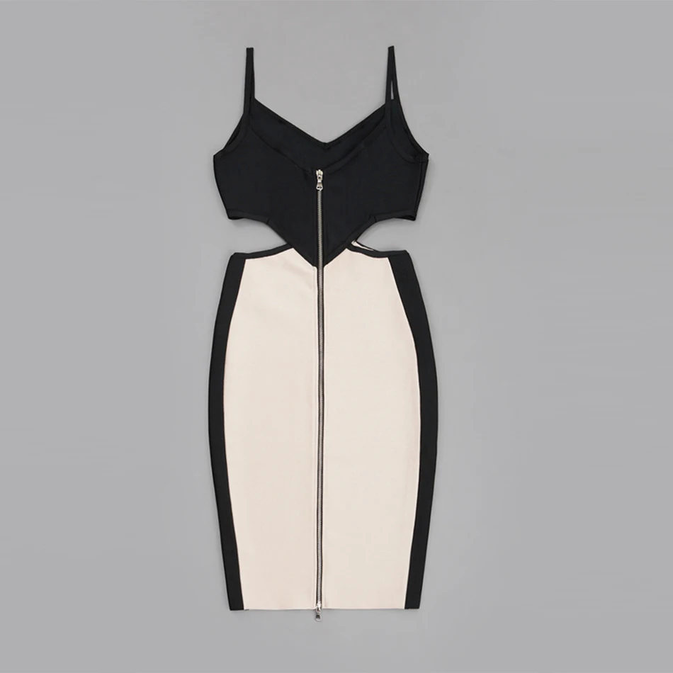 ArtSu 2018 Celebrity Party Bandage Dress Sexy Bodycon Hollow Out Summer Mid-Calf Spaghetti Strap V-Neck Patchwork Ladies | Женская