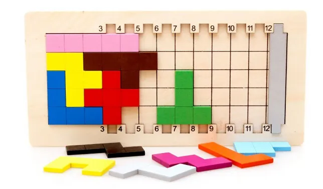 Классическая деревянная головоломка IQ Tetris пентомино логика для мозга игра
