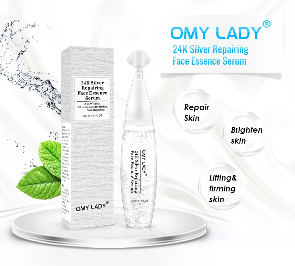 OMYLADY 24K золото+ серебро Шелковый Коллаген Сыворотка для лица Антивозрастная осветляющая пятна Гиалуроновая кислота увлажняющая отбеливающая укрепляющая кожа