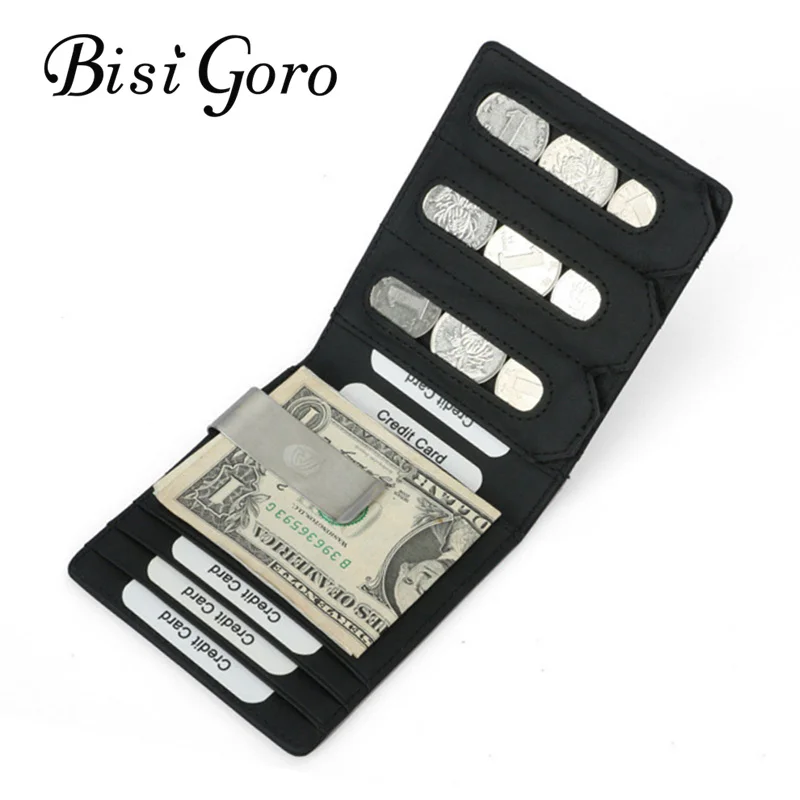 Bisi Goro 2019 мужской держатель для карт настоящая кожа Бизнес Стиль унисекс кошелек