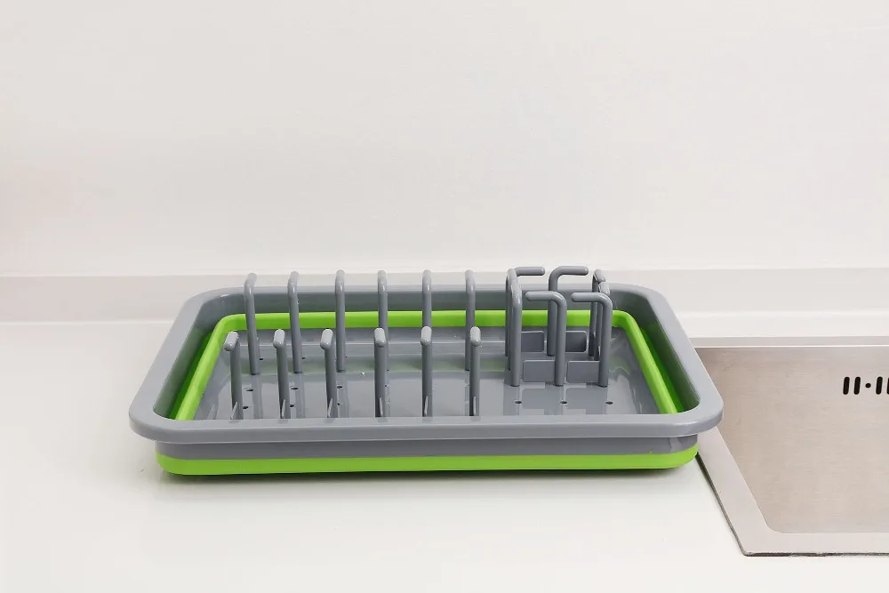 Складная DIY силиконовая стойка для посуды кухонная хранения подставка тарелок