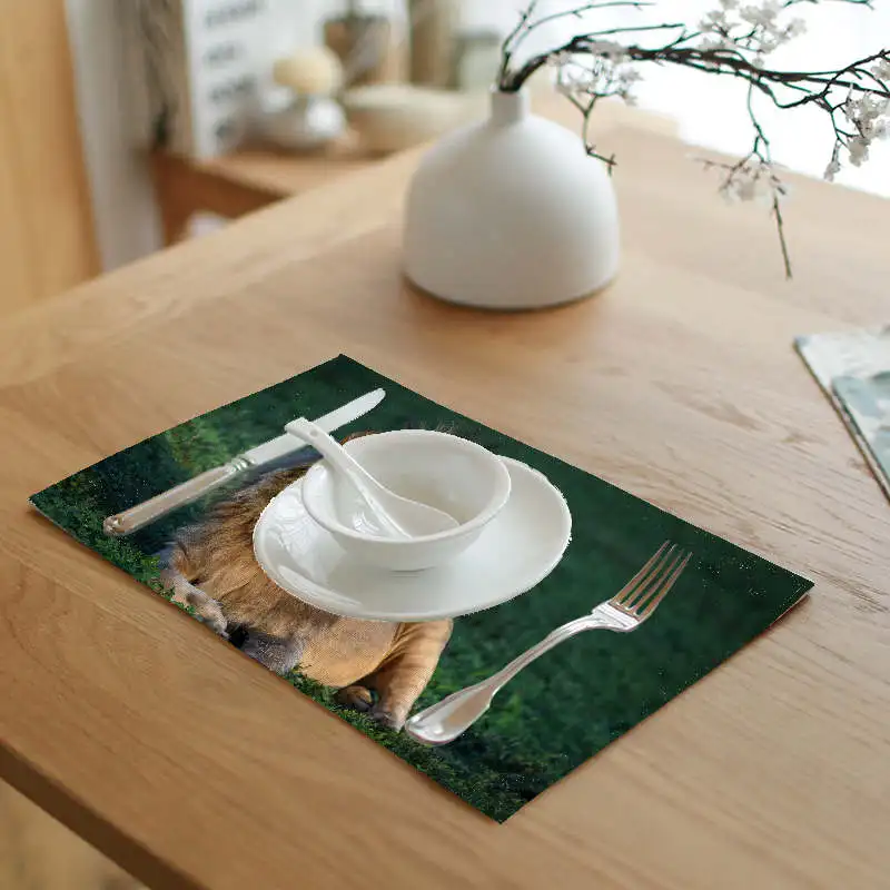 New Placemats African Animal Decoupage Family Kitchen Table Decoration Supplies Guardanapo | Дом и сад