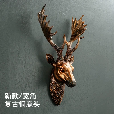 

head Arts Crafts American Home Furnishing sheep deer head hanging wall decorations mural bar dining room decoration Zhaocai craf
