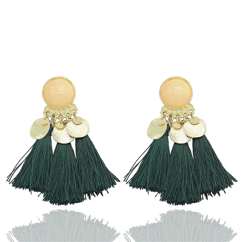 Женские серьги гвоздики в богемном стиле с кисточками|round stud earrings|stud earringsstud earrings