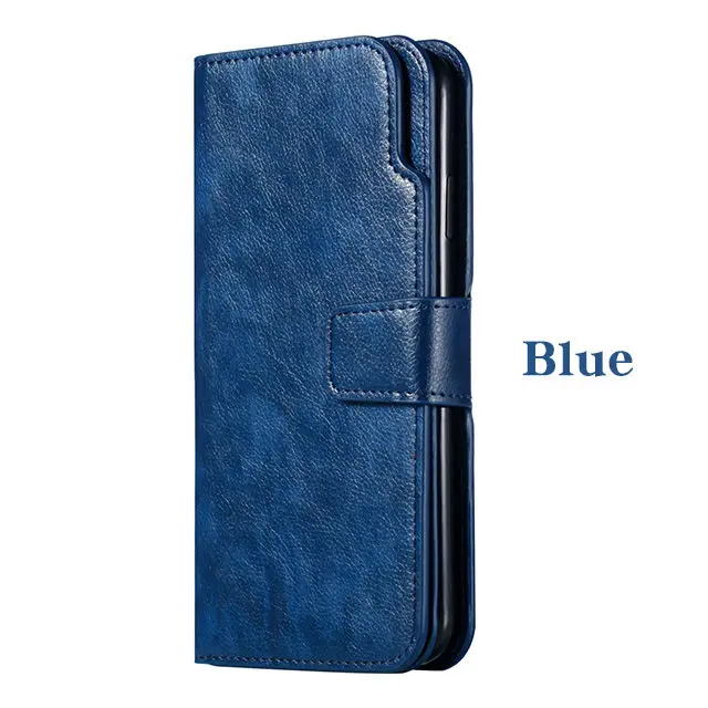 Blue Чехол-Кошелек J4plus J6plus с откидной крышкой и подставкой для карт, кожаный чехол для samsung Galaxy J4 J6 Plus J3 J5 J7 EU Carcasa, чехол Etui - Цвет: Blue