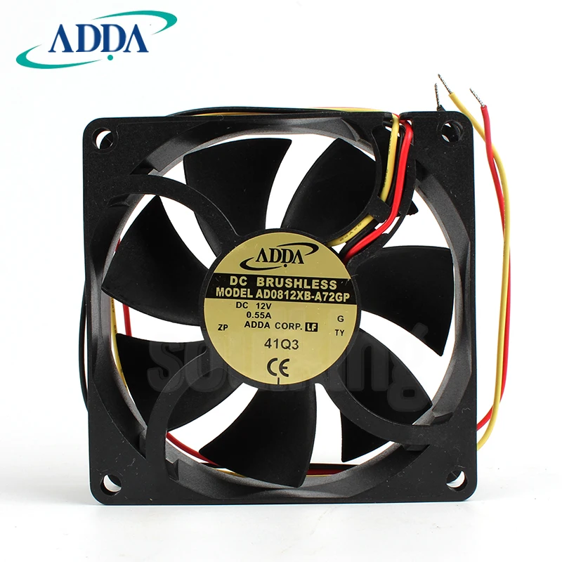 

Новый ADDA AD0812XB-A72GP 8025 12V 0.55A тест скорости 3 Линии Высокий объем воздуха Вентилятор охлаждения