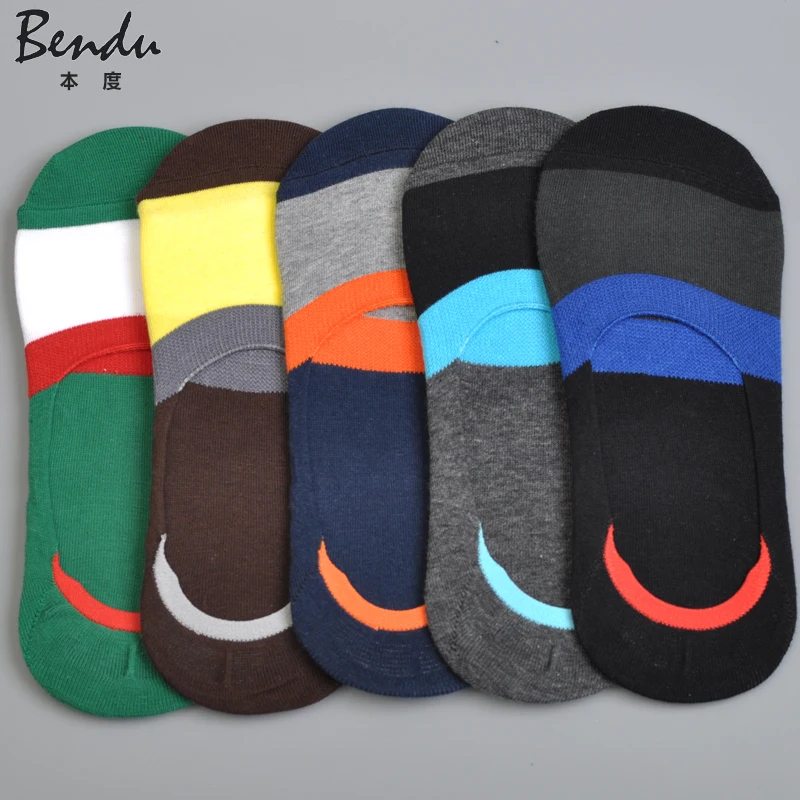 Для мужчин хлопок носки невидимки Противоскользящие тапочки удобные с