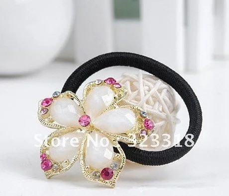 christmas Wholesale - colorful rhinestone flower crystal hair rope fashion women accessories ornaments | Украшения и аксессуары