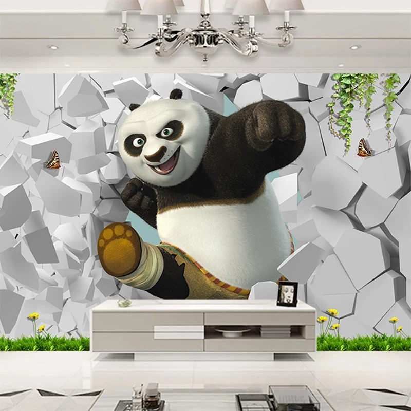 JiaSheMeiJu Настенные обои Papel де Parede 3D мультфильм животное кунг-фу Панда детская