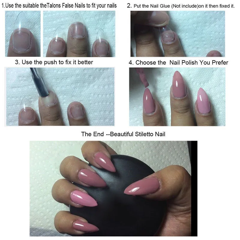 600 Pcs Long Oval Sharp Shape False Finger Nail Tips Salon French Acrylic Fake Nails Design DIY Nail Art Tool OR88