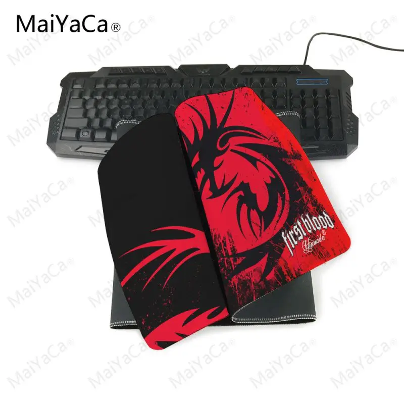 MaiYaCa скоростная версия E-sports коврик для мыши Противоскользящий Размер 31x75 см и 40x90 см для обоев с логотипом красного дракона