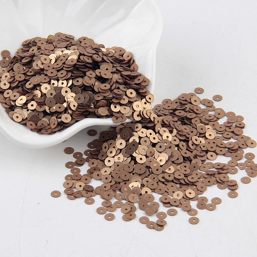 Matte dk coffee Блестка 4 мм матовая блестка ПВХ Плоская Круглая тусклая полированная тесьма с пайетками для шитья свадьбы ремесло Женская одежда Аксессуары 20 г - Цвет: Matte dk coffee