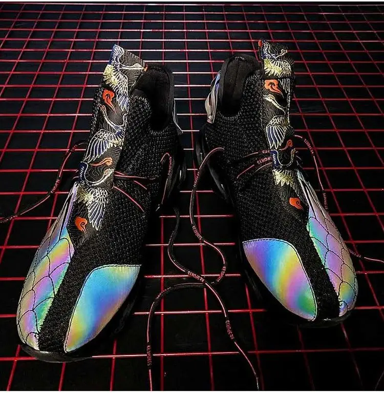 Ins/мужские винтажные кроссовки для папы; Kanye Fashion West; танцевальный светильник в стиле хип-хоп; обувь с вышивкой на толстой подошве; мужские теннисные туфли; Masculino Adulto