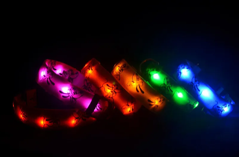 C04 ошейник для домашних животных LED нейлон _ Pluto дизайн Ночная безопасность