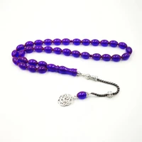 purple resin tasbih 33 beads muslim rosary metal tassel special misbaha islam bracelet mans tesbih