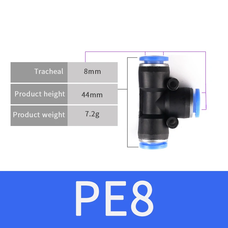 PET-6 Пневматические Фитинги PET 4 мм 6 мм 8 мм 10 мм 12 мм воздушный шланг для воды труба одно касание прямой нажимной пластиковый быстроразъемный фитинг - Цвет: PET-6