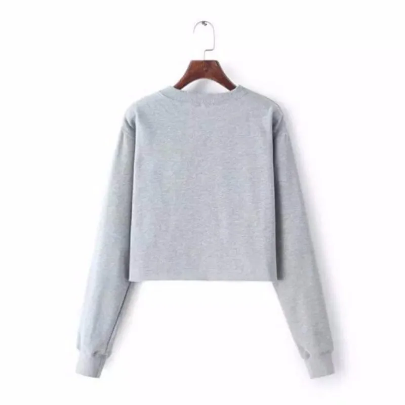 Female T-shirt Spring Autumn Long Sleeve O-Neck Casual Cotton T Shirts Women Harajuk Top Fashion Alien Head Print Short Tees
