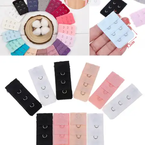  Hot Female 3 Rows 2 Hooks Or 1 Rows 3 Hooks Bra Extender Clasp Extension Elastic On Strap Soft Bra Band For Women