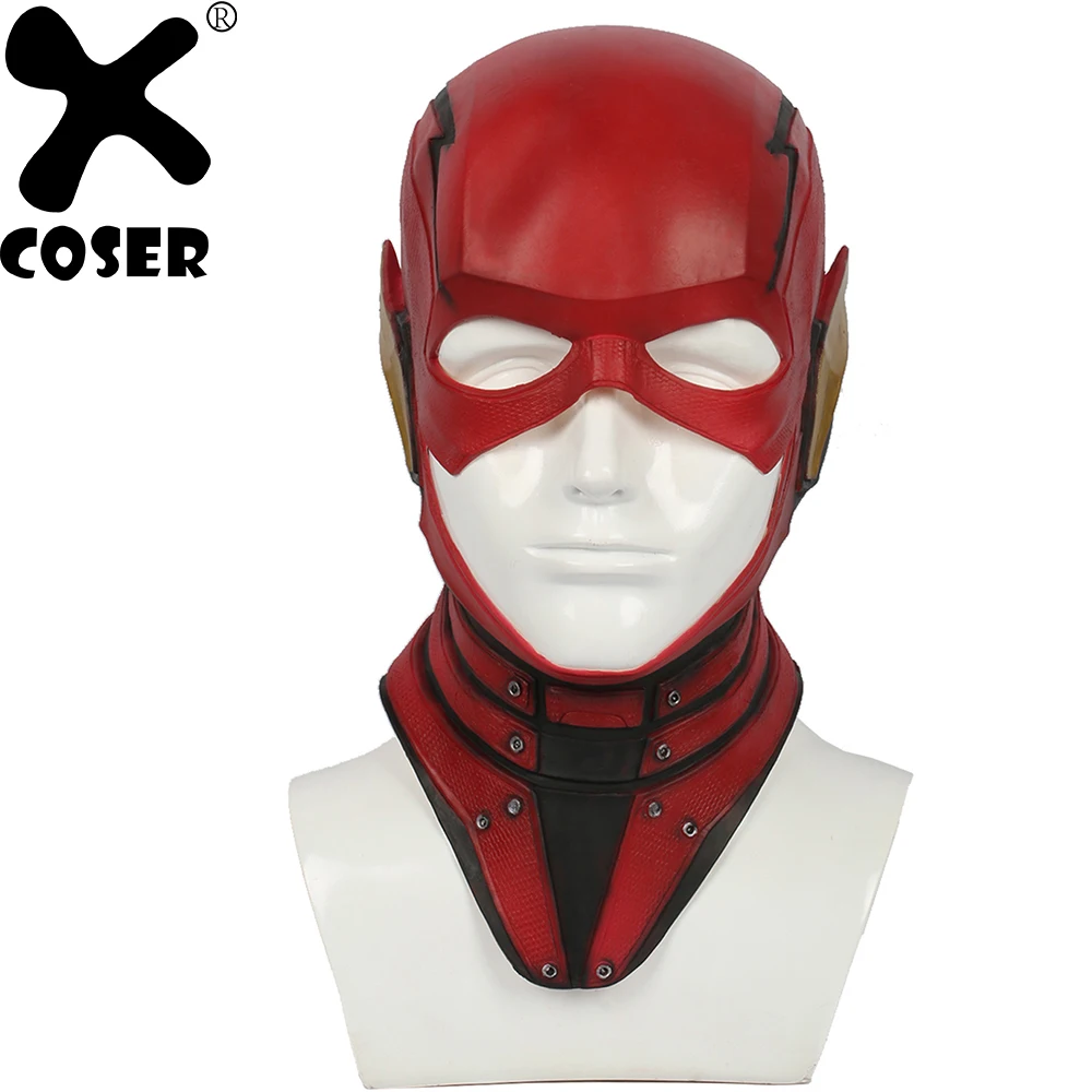 XCOSER Justice League вспышка красная на голову полностью из латекса шлем фильм: