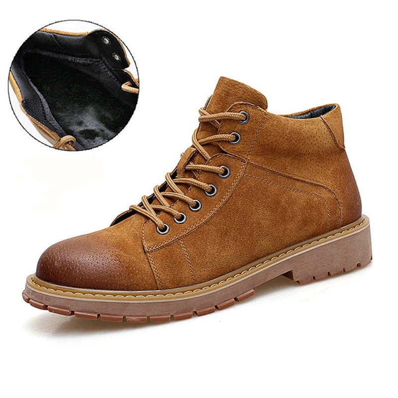 2018 мужские ботильоны из натуральной кожи зимние высокие ботинки сохраняющие
