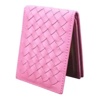 Pink Хит, мужская и женская кредитница, натуральная кожа, овечья кожа, деловые сумки, клатч, кошелек, id, визитница, carteira feminina WT038 - Цвет: Pink