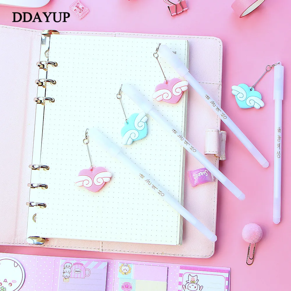 1 шт. Милая гелевая ручка с крыльями сердца чернильная рекламный подарок