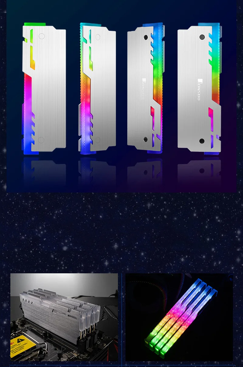 4 шт./лот JONSBO NC-3 светящийся жилет с памятью RGB радиатор 12 в маленький 3 Pin аура светодиодный алюминиевый радиатор Настольный теплоотвод ОЗУ