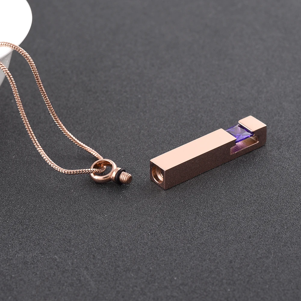 Сувенир урна для праха ожерелье куб кристаллический из нержавеющей стали