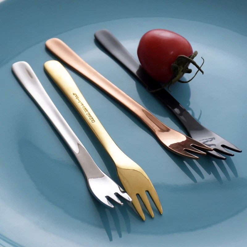 

1 Pcs Stainless Steel Cake Snack Fruit Tea Fork Dinner Salad Fork Cocktail Dessert for Hotel Party Kitchen Tool Dinnerware