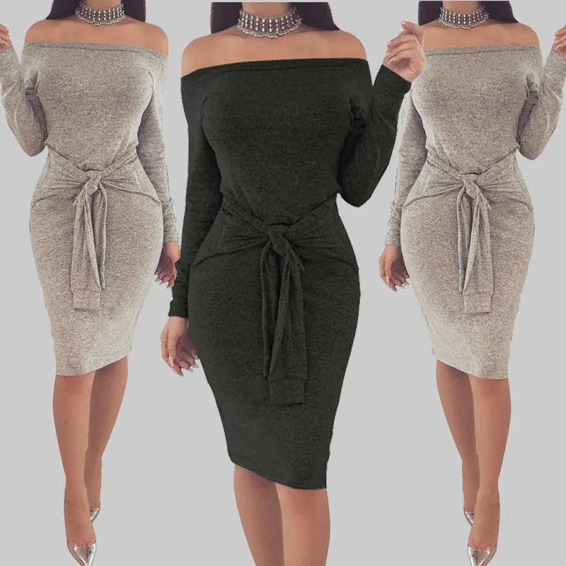 Модное повседневное весеннее летнее женское платье с длинным рукавом открытыми