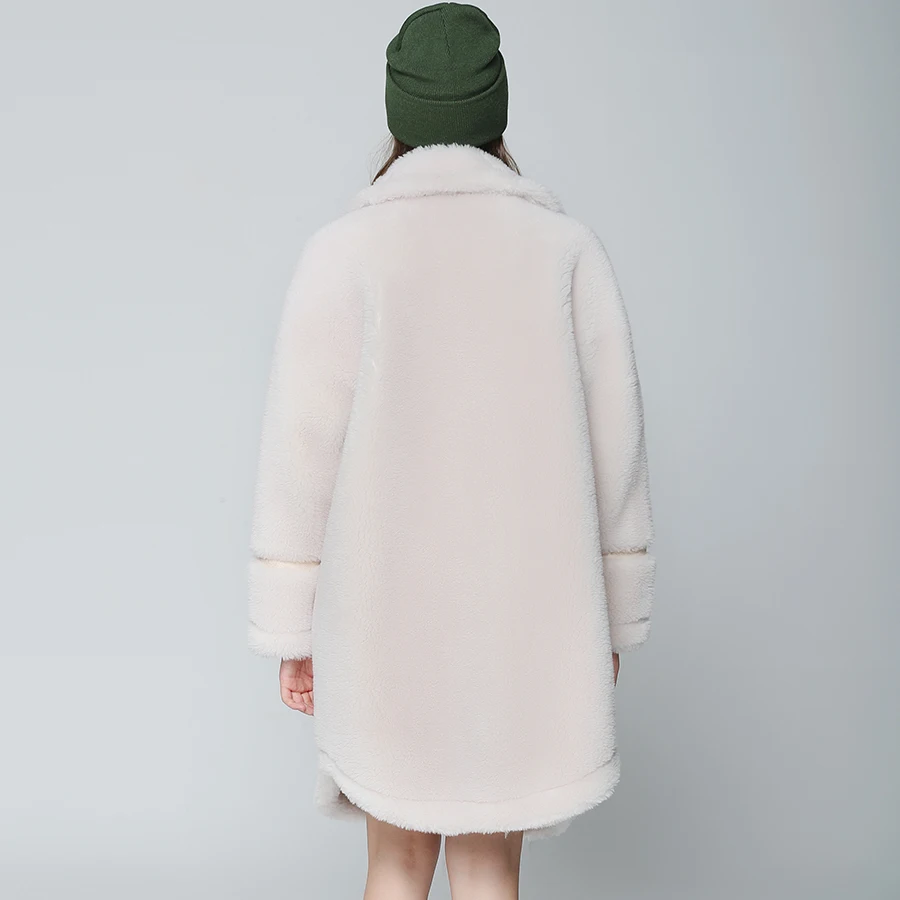 OFTBUY, пальто с натуральным мехом, зимняя куртка, Женская длинная парка, Натуральная шерсть, мех, свободная верхняя одежда, шуба, уличная мода