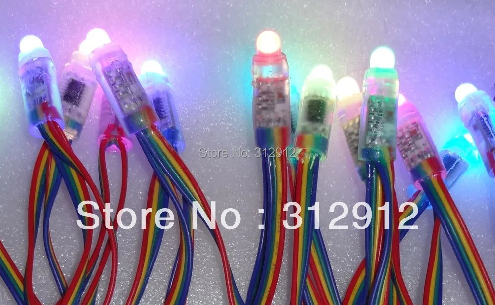 IP68 DC5V 12mm WS2801 pixel module,full color;50pcs a string;256 gray scale,epoxy resin filled