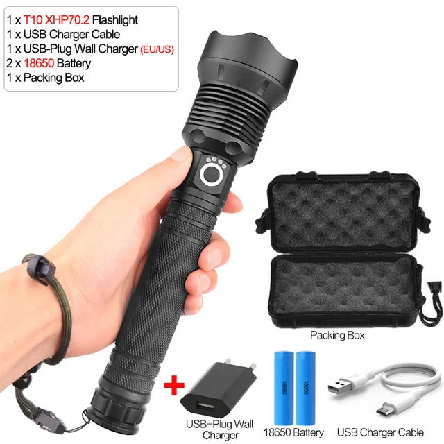 7000 люменов лампа xhp70.2 мощный фонарик usb Zoom СВЕТОДИОДНЫЙ Фонарь xhp70 xhp50 18650 или 26650 аккумулятор лучший для активного отдыха - Испускаемый цвет: Package D